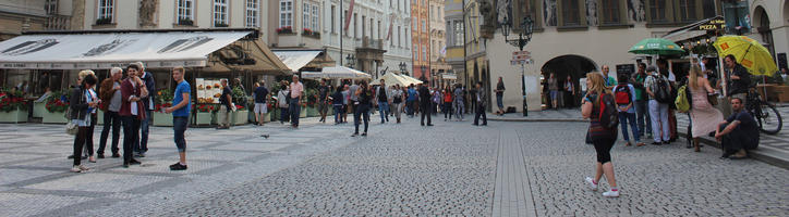 casual, day, diffuse, diffused light, eye level view, group, Hlavni Mesto Praha, natural light, people, Prague, square, standing, street, summer, The Czech Republic, walking