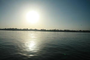 clear, dusk, East Timor, Egypt, Egypt, eye level view, river, river Nile, sky, sun, sunset