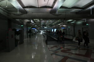 airport, artificial lighting, Bangkok, escalator, eye level view, floor, interior, Krung Thep Mahanakhon, Thailand