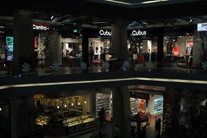 above, artificial lighting, eye level view, indoor lighting, interior, Poland, Poznan, retail, shopfronts, shopping centre, Wielkopolskie