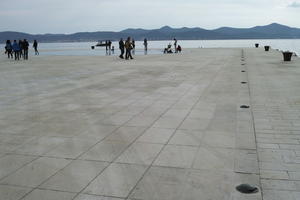 ambient light, Croatia, day, dockside, eye level view, pavement, plaza, spring, waterfront, Zadar, Zadarska