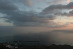 Canarias, cloud, dusk, elevated, evening, harbour, Las Palmas, seascape, sky, Spain, sunset