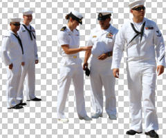 caucasian, cutout, cutout groups, cutout people, day, eye level view, front, group, people, sailors, standing, summer, sunny, uniform