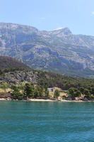 coastline, Croatia, day, eye level view, Makarska, mountain, seascape, Splitsko-Dalmatinska, summer, tree, vegetation