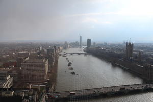 aerial view, bridge, city, day, England, London, river, spring, sunny, The United Kingdom, urban