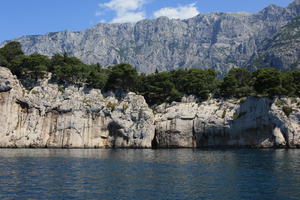 coastline, Croatia, day, eye level view, Makarska, rockery, seascape, Splitsko-Dalmatinska, summer, tree, vegetation