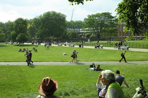 day, elevated, England, grass, Hyde Park, London, park, people, sitting, spring, sunny, The United Kingdom, vegetation, walking