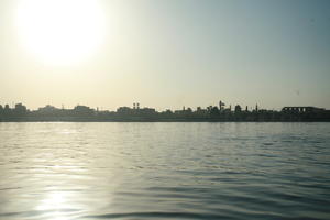 clear, dusk, East Timor, Egypt, Egypt, eye level view, river, river Nile, sky, sun, sunset