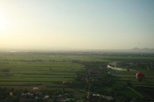 aerial view, balloon, clear, dusk, East Timor, Egypt, Egypt, palm, sky, sun, sunset, vegetation