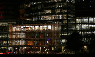 artificial lighting, building, building, dark, dawn, England, eye level view, London, night, summer, The United Kingdom, tower, tower