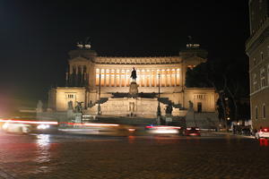 artificial lighting, building, eye level view, Italia , Lazio, monument, night, outdoor lighting, pavement, reflected, Rome