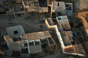 aerial view, desert, dusk, East Timor, Egypt, Egypt, village