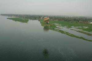 aerial view, balloon, day, diffuse, diffused light, Egypt, natural light, river, river Nile, summer