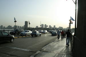 afternoon, car, day, Egypt, eye level view, group, people, street, summer, walking