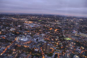 aerial view, artificial lighting, city, city lights, diffuse, diffused light, England, evening, London, The United Kingdom, urban, winter