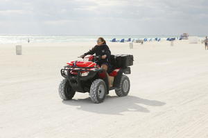 ATV, beach, day, eye level view, Florida, Miami, quad bike, summer, sunny, The United States