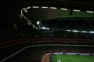 artificial lighting, ceiling, crowd, elevated, England, London, people, stadium, The United Kingdom