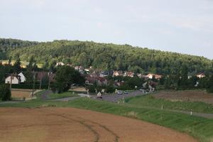 Bourgogne, car, day, Dijon, eye level view, field, France, grass, natural light, road, village, woodland