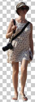 casual, cutout, cutout people, cutout women, day, eye level view, female, front, summer, sunny, walking, woman