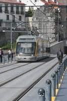 day, direct sunlight, eye level view, Porto, Porto, Portugal, spring, street, sunny, tram, tramlines