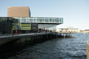 building, canal, Copenhagen , day, eye level view, facade, pier, winter