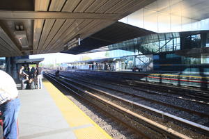 day, eye level view, Manhattan, New York, platform, railway, station, The United States