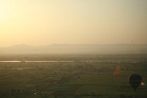 aerial view, balloon, clear, dusk, East Timor, Egypt, Egypt, palm, sky, sun, sunset, vegetation