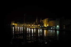 artificial lighting, autumn, boat, Croatia, elevated, evening, harbour, reflected, seascape, Splitsko-Dalmatinska, Trogir