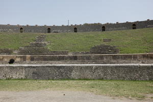 amphitheatre, Campania, day, exhibition, exposition, eye level view, grass, Italia , Napoli, park, ruin, steps, summer