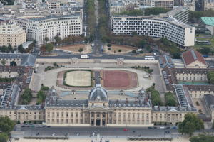 aerial view, autumn, city, cityscape, day, diffuse, diffused light, France, Ile-De-France, Paris, square