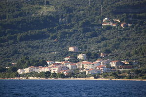 building, coastline, Croatia, day, eye level view, house, Makarska, seascape, Splitsko-Dalmatinska, summer, town, tree, vegetation