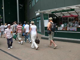 day, England, eye level view, group, man, people, summer, tennis court, The United Kingdom, Wimbledon