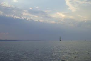 afternoon, Altocumulus, Altostratus, cloud, cloudy, Croatia, day, eye level view, open space, seascape, sky, summer, Zadarska