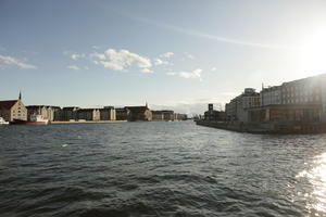 canal, Copenhagen , day, dusk, eye level view, winter