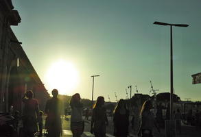 Antibes, day, dusk, eye level view, France, front, group, people, Provence Alpes Cote D