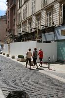 back, Champagne-Ardenne, city, day, eye level view, France, group, pavement, people, street, summer, sunny, Troyes, woman