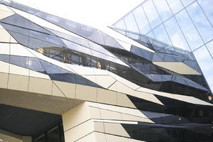 ambient light, below, building, city, day, facade, modern, Poland, Poznan, shopping centre, Wielkopolskie