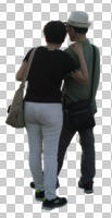 back, casual, couple, cutout, cutout couples, cutout people, day, diffuse, diffused light, eye level view, standing, summer