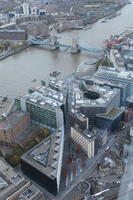 above, aerial view, city, day, diffuse, diffused light, England, London, overcast, The United Kingdom, Tower Bridge, urban, winter