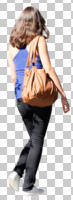 back, casual, caucasian, cutout, cutout people, cutout women, day, eye level view, female, summer, sunny, walking, woman