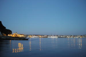 artificial lighting, autumn, boat, Croatia, diffuse, diffused light, dusk, eye level view, harbour, reflected, seascape, Sibensko-Kninska, Vodice