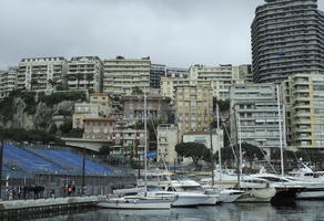 ambient light, day, diffused light, eye level view, marina, Monaco, Monte Carlo, Monte-Carlo, natural light, overcast, sailboat, spring, yacht