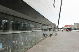 Copenhagen , day, Denmark, eye level view, facade, glass, Kobenhavn, overcast, pavement, restaurant, winter