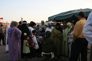 autumn, dusk, eye level view, group, Marrakech, Marrakesh, middleastern, Morocco, people, woman