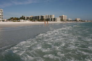 apartment, beach, day, eye level view, Florida, people, Sarasota, seascape, sunny, sunshine, The United States, walking, winter