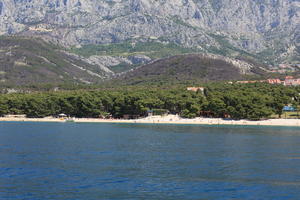 beach, coastline, Croatia, day, eye level view, Makarska, seascape, Splitsko-Dalmatinska, summer, tree, vegetation, woodland