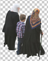 arabic, back, cutout, cutout groups, cutout people, day, elevated, family, group, middleastern, natural light, people, walking