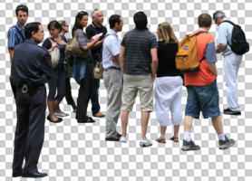 back, casual, caucasian, cutout, cutout groups, cutout people, day, eye level view, group, natural light, people, standing, summer