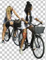 casual, caucasian, couple, cutout, cutout couples, cutout people, cycling, day, eye level view, front, people, summer, sunny