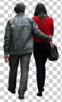 back, casual, caucasian, couple, cutout, cutout couples, cutout people, day, diffuse, diffused light, eye level view, natural light, walking